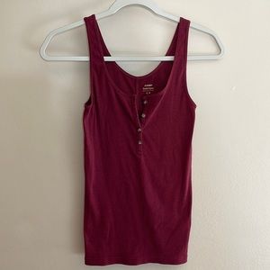 Ribbed button tank top